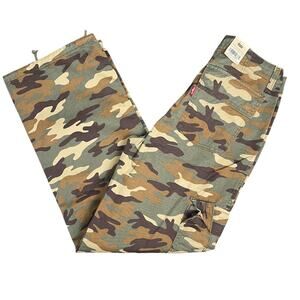 Levi's '94 Camo Cargo Pants 26 x 30 Baggy Wide Leg Grape Leaf Paratrooper Skate
